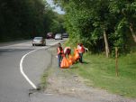 Picking up trash
